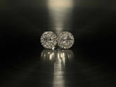Yui 0.30-Carat Diamond Stud Earrings Set in Cluster Design Set in 18K White Gold