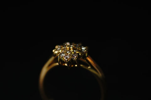 Dom 14k Yellow Gold Diamond Cluster Ring