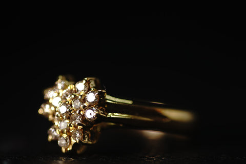 Dom 14k Yellow Gold Diamond Cluster Ring