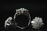 Angeline 14k White Gold Diamond Halo Ring & Stud Earring Set