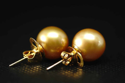 Angélique 14K Yellow Gold South Sea Pearl Stud Earrings