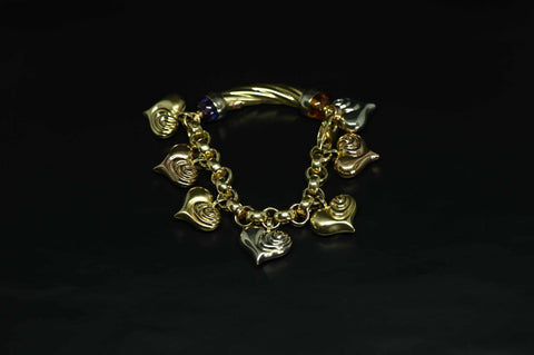 Colette 18k Tri-Color Charm Bracelet