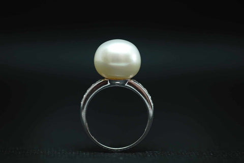 Adeline 18K White Gold South Sea Pearl Round Ring