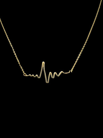 Mathilde 18k Yellow Gold Heartbeat Princess Necklace