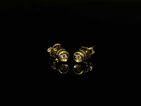 Therese 18K Yellow Gold Stud Diamond Earrings