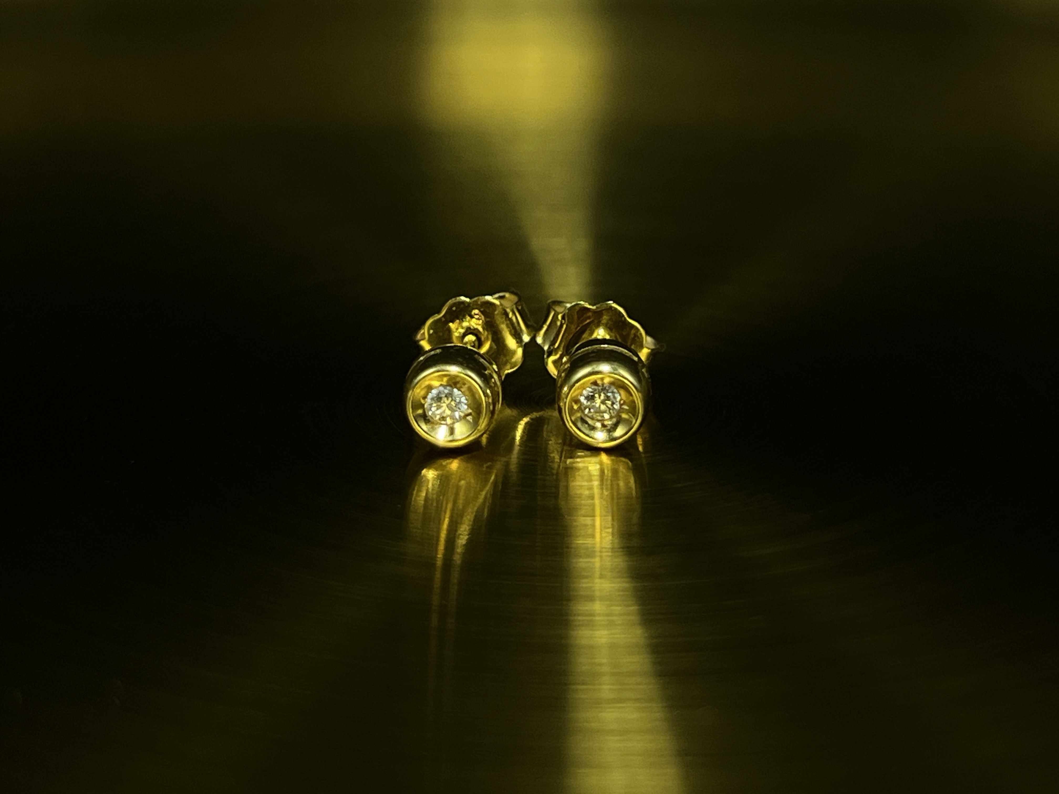 Therese 18K Yellow Gold Stud Diamond Earrings