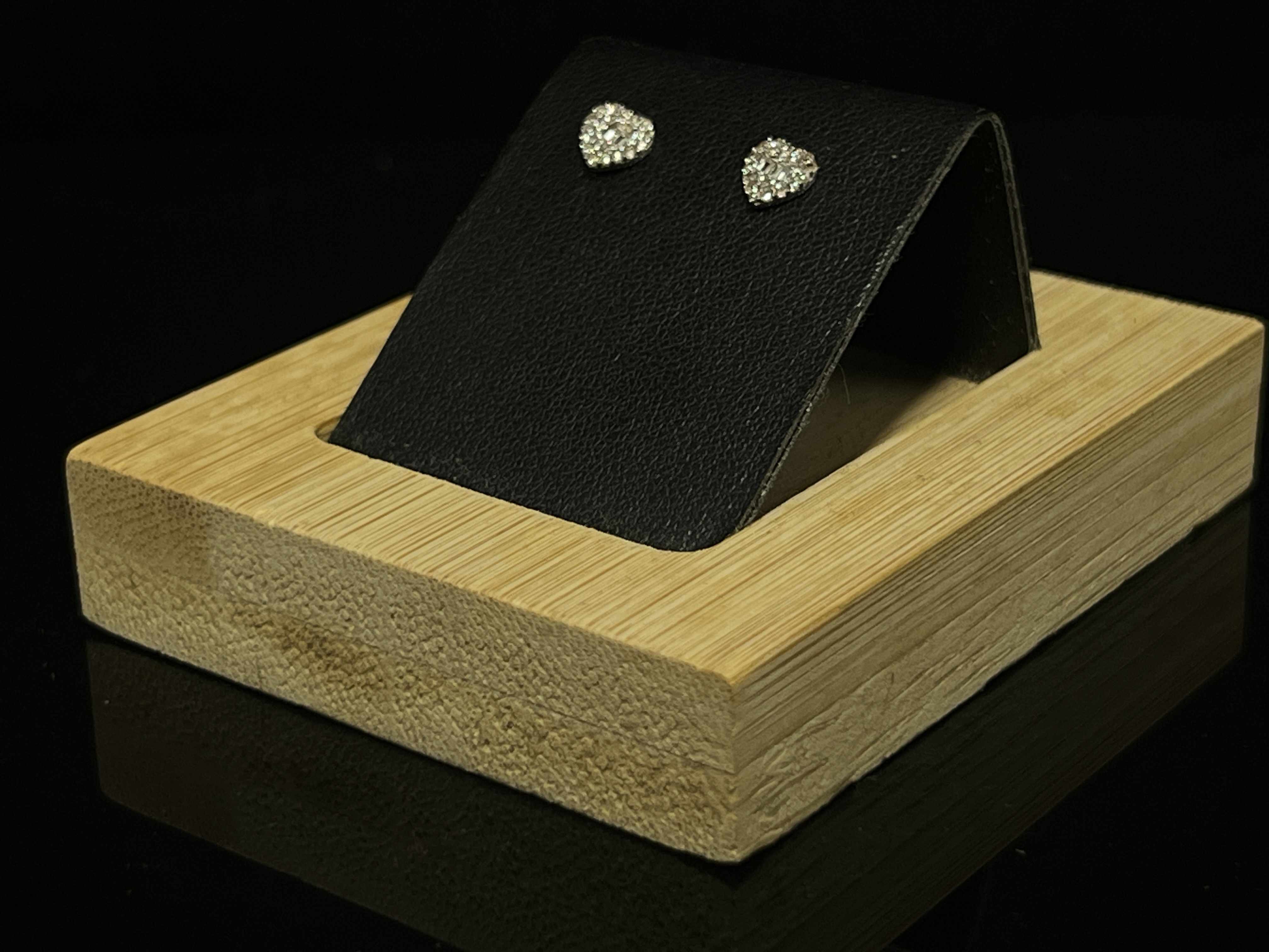 Akari 0.16-Carat Diamond Stud Heart Earrings Set in Cluster Setting  in 18K White Gold
