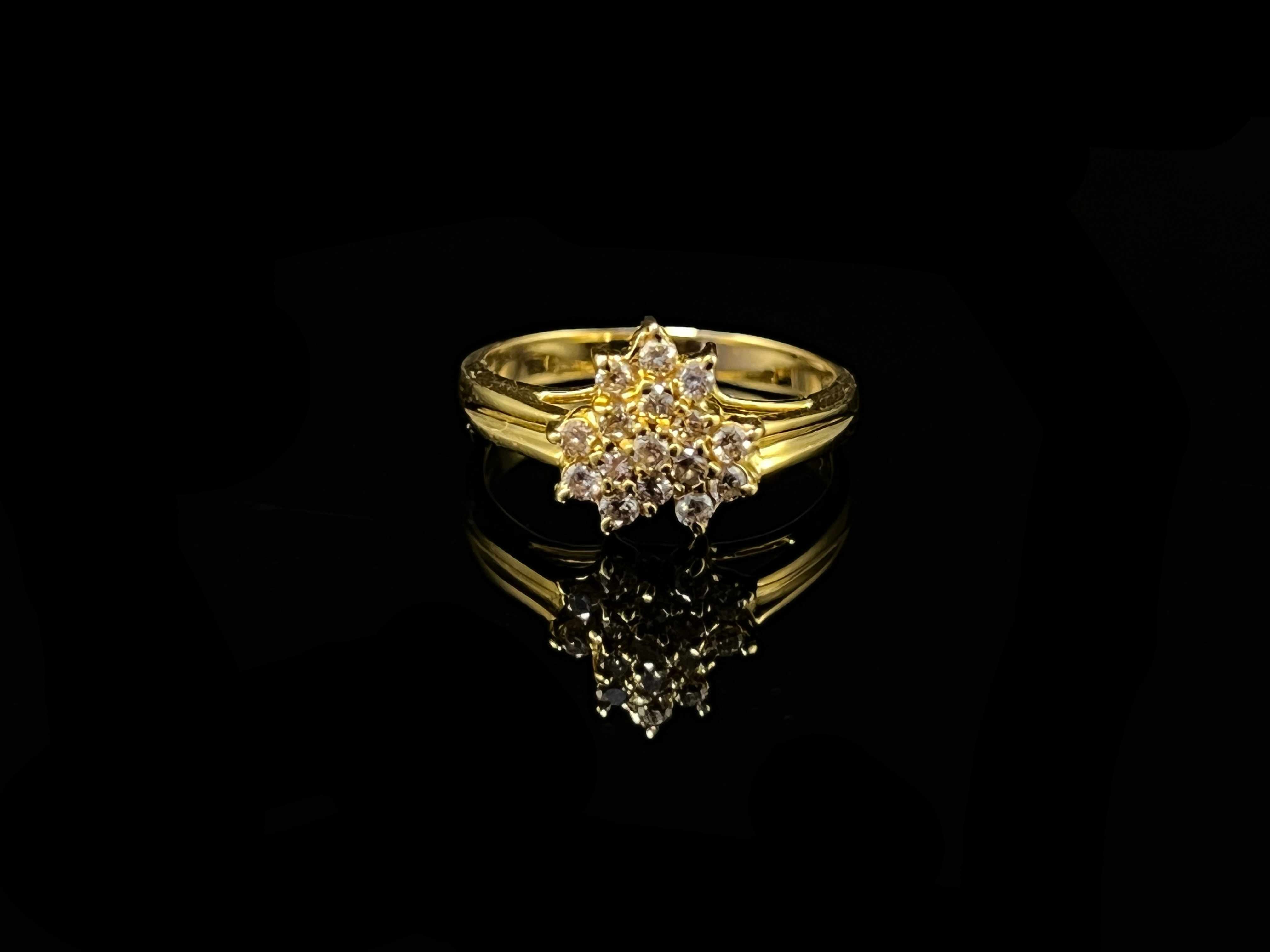 Dom 14k Yellow Gold Diamond Cluster Ring