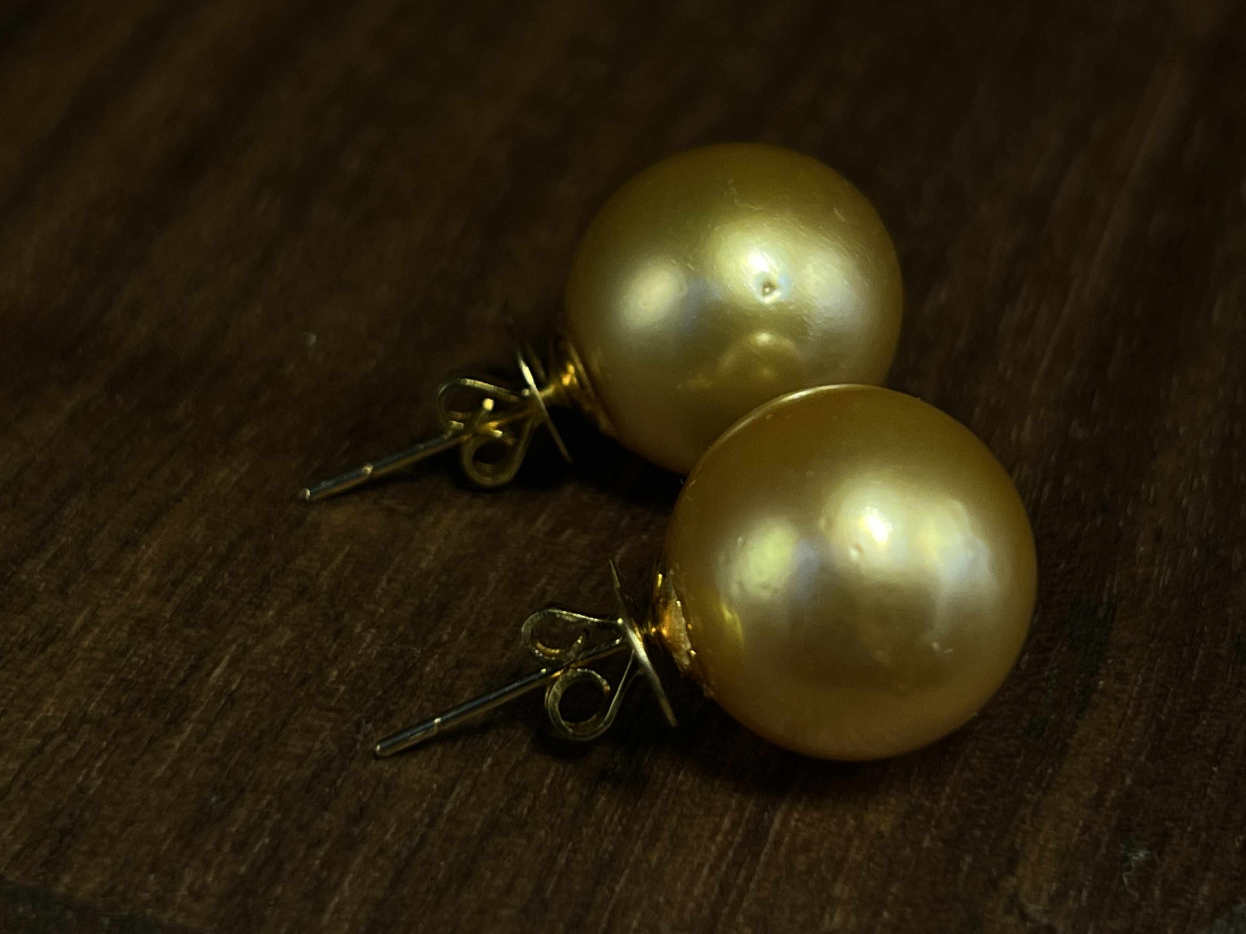 Angélique 14K Yellow Gold South Sea Pearl Stud Earrings