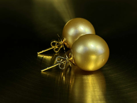 Angélique 14K Yellow Gold South Sea Pearl Stud Earrings