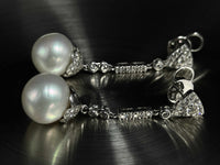 Margaux 18k White Gold and White South Sea Pearl Dangle Earrings