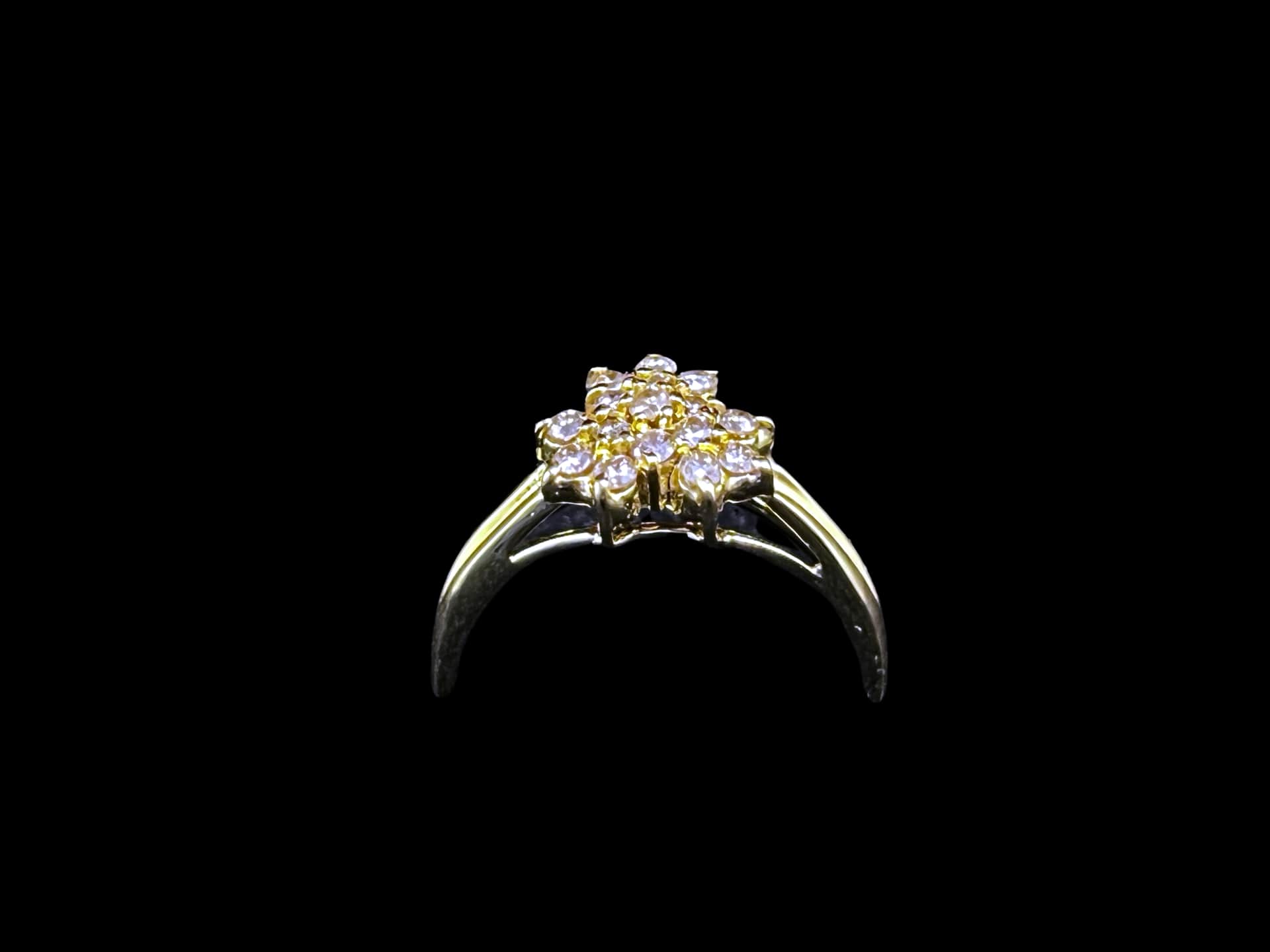 Dom 14k Yellow Gold Diamond Cluster Ring