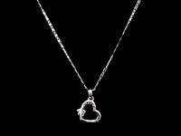 Jeanne 18k White Gold Princess Necklace and 18K Rose Gold Pendant Set