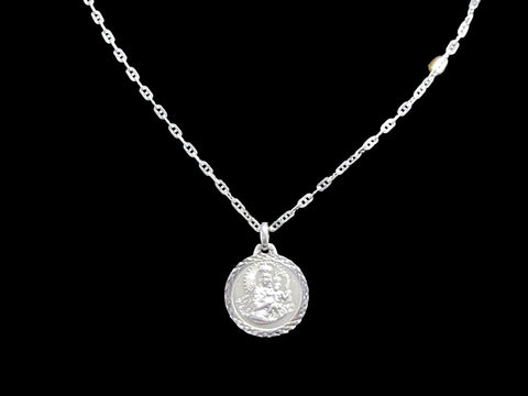 Christine 14k White Gold Princess Necklace and 18k White Gold Pendant Set