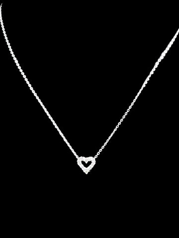 Carole Collar 14K White Gold Necklace and 18K White Gold Pendant Set